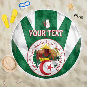 Personalised Afro Algeria Beach Blanket Coat Of Arms With Islamic Pattern