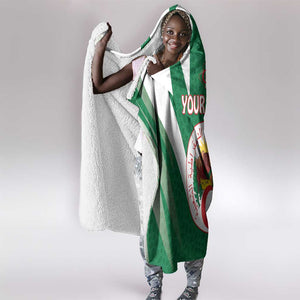 Personalised Afro Algeria Hooded Blanket Coat Of Arms With Islamic Pattern