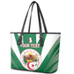 Personalised Afro Algeria Leather Tote Bag Coat Of Arms With Islamic Pattern