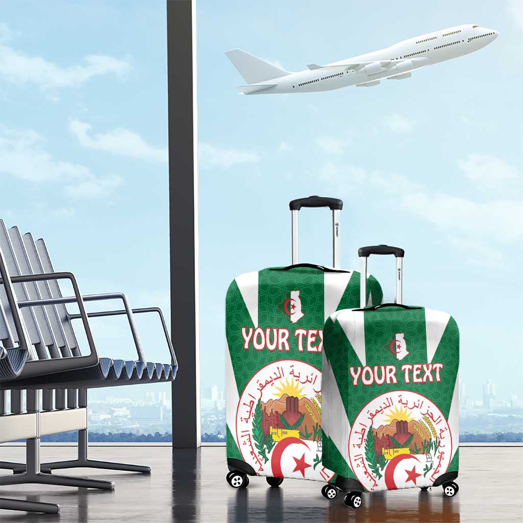 Personalised Afro Algeria Luggage Cover Coat Of Arms With Islamic Pattern