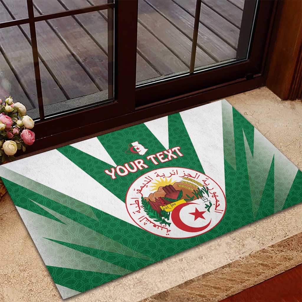 Personalised Afro Algeria Rubber Doormat Coat Of Arms With Islamic Pattern