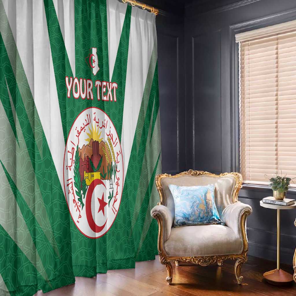 Personalised Afro Algeria Window Curtain Coat Of Arms With Islamic Pattern