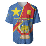 Personalised DR Congo Baseball Jersey Coat Of Arms With Map