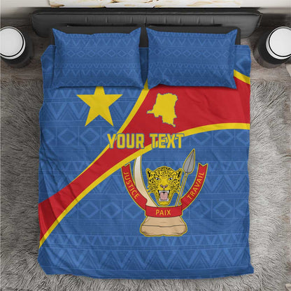 Personalised DR Congo Bedding Set Coat Of Arms With Map