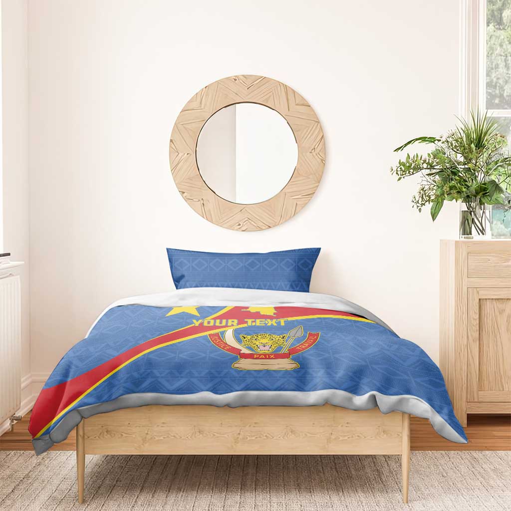 Personalised DR Congo Bedding Set Coat Of Arms With Map