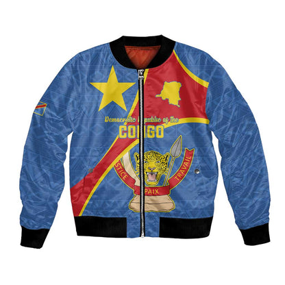 Personalised DR Congo Bomber Jacket Coat Of Arms With Map