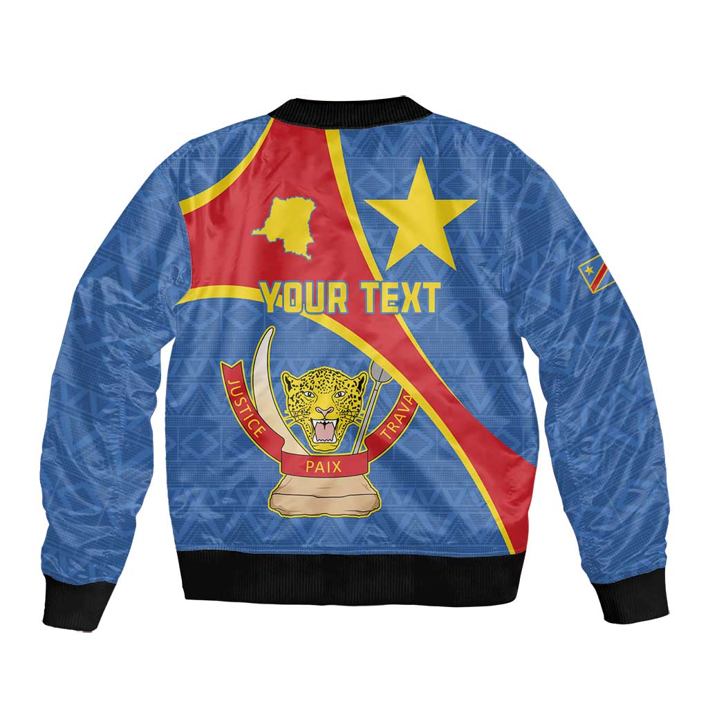 Personalised DR Congo Bomber Jacket Coat Of Arms With Map
