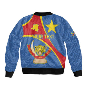 Personalised DR Congo Bomber Jacket Coat Of Arms With Map