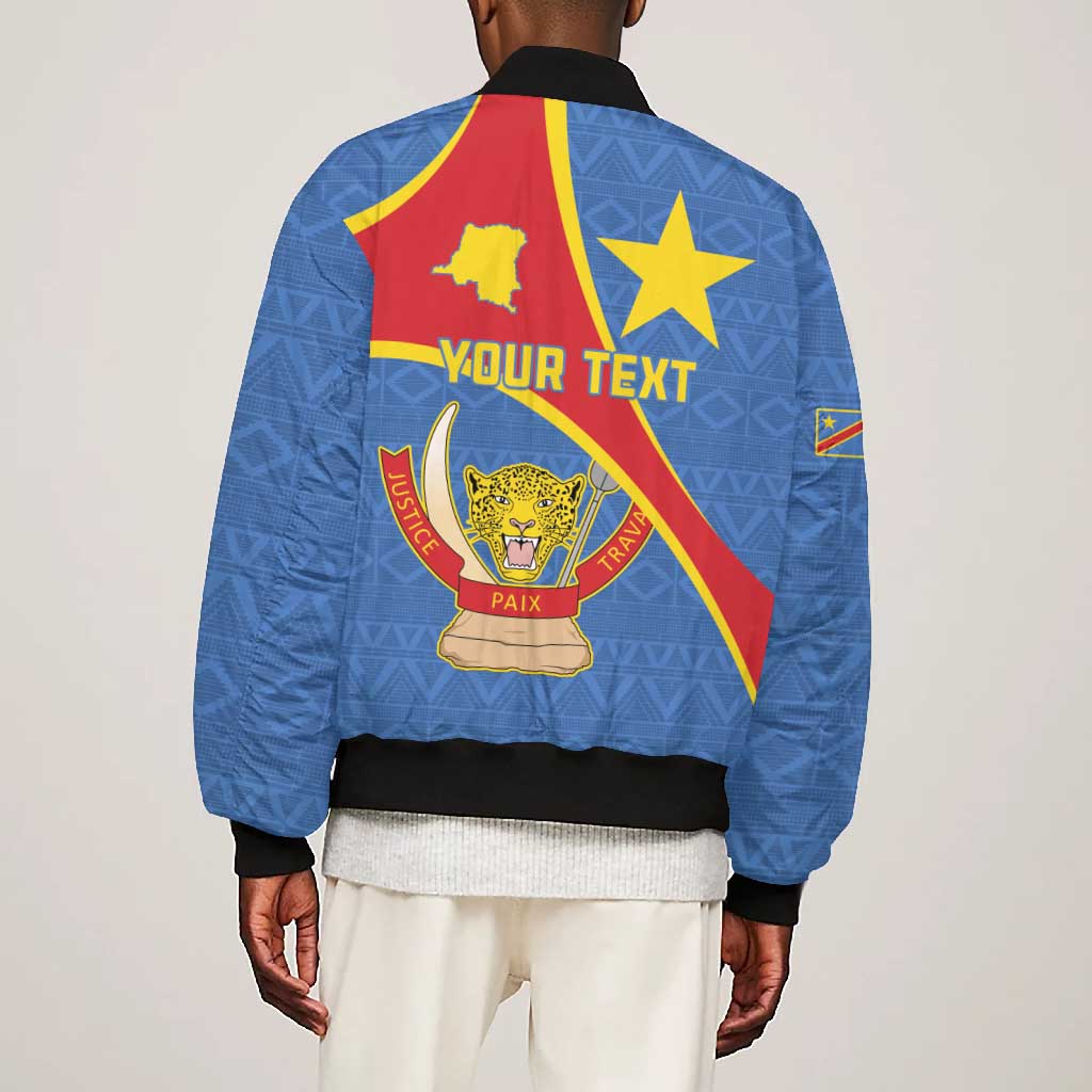 Personalised DR Congo Bomber Jacket Coat Of Arms With Map