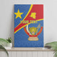 Personalised DR Congo Canvas Wall Art Coat Of Arms With Map