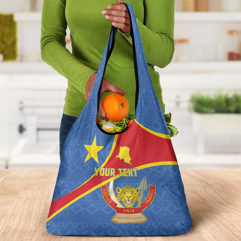 Personalised DR Congo Grocery Bag Coat Of Arms With Map