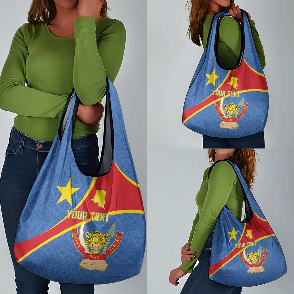Personalised DR Congo Grocery Bag Coat Of Arms With Map