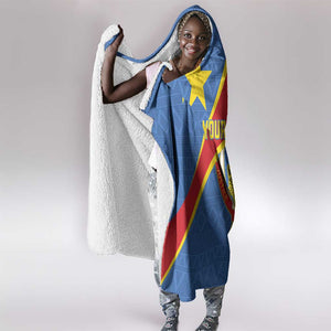 Personalised DR Congo Hooded Blanket Coat Of Arms With Map