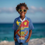 Personalised DR Congo Kid Hawaiian Shirt Coat Of Arms With Map