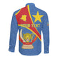 Personalised DR Congo Long Sleeve Button Shirt Coat Of Arms With Map
