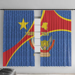 Personalised DR Congo Window Curtain Coat Of Arms With Map