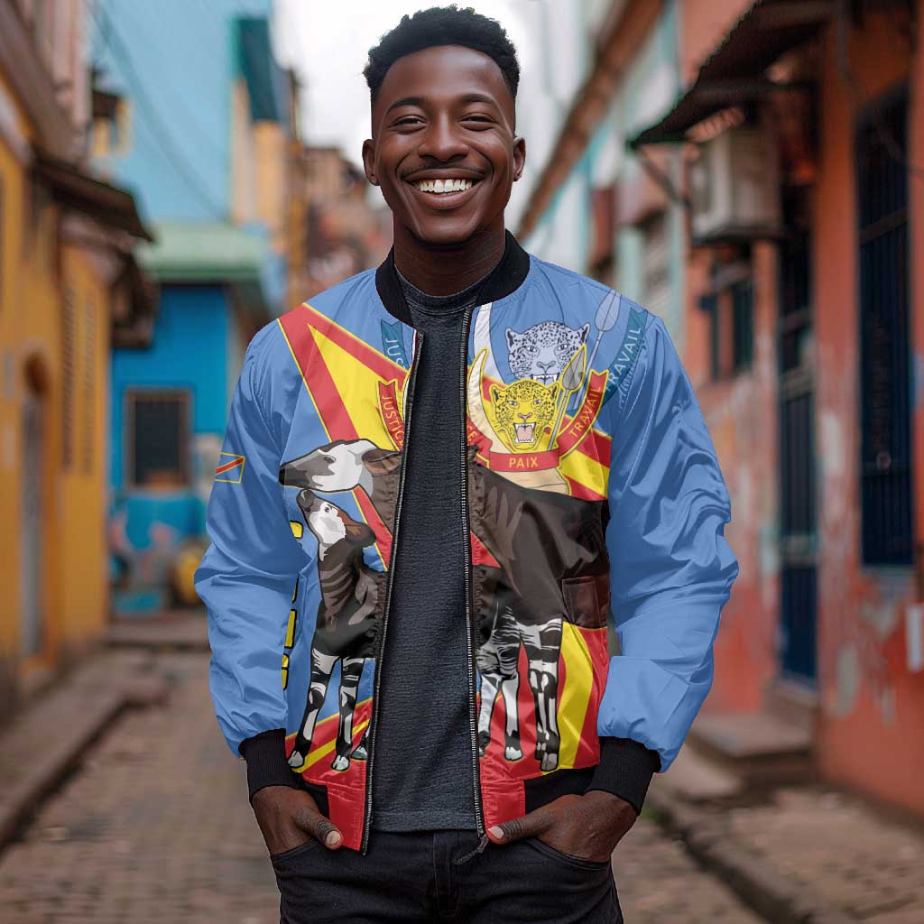 DR Congo Bomber Jacket Okapi Coat Of Arms