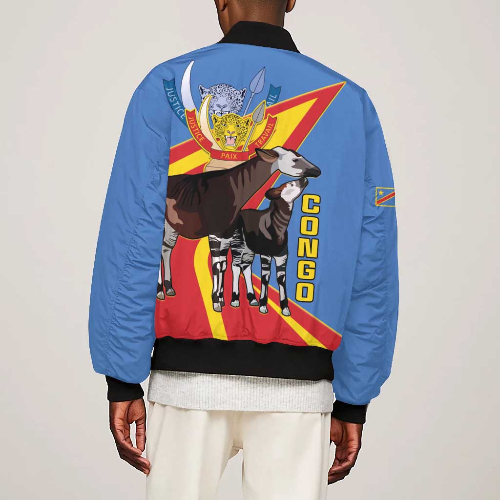 DR Congo Bomber Jacket Okapi Coat Of Arms