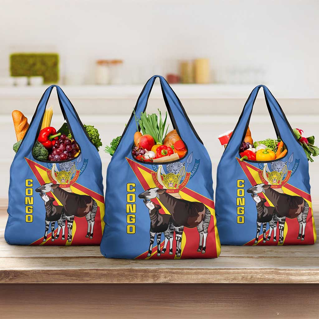 DR Congo Grocery Bag Okapi Coat Of Arms