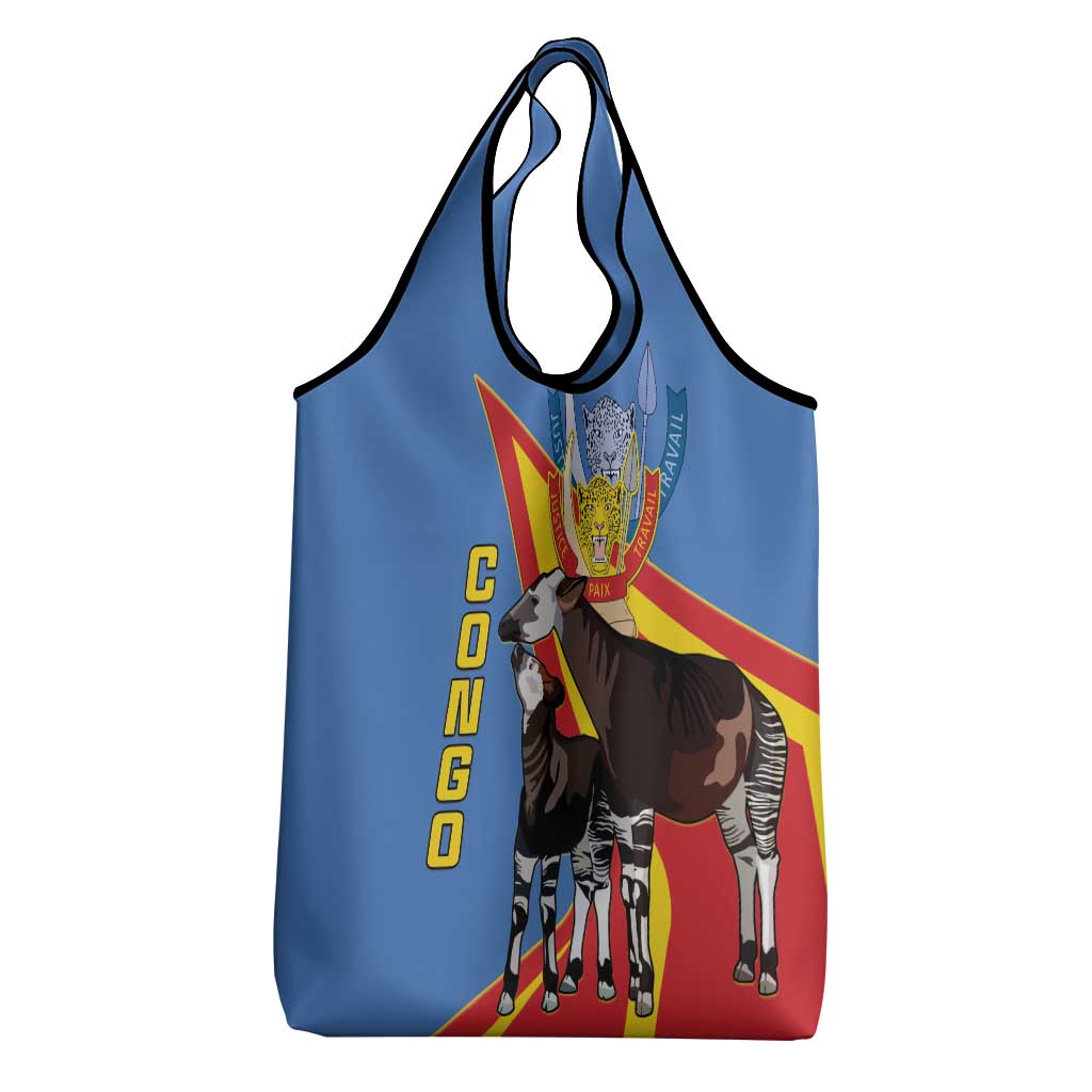 DR Congo Grocery Bag Okapi Coat Of Arms