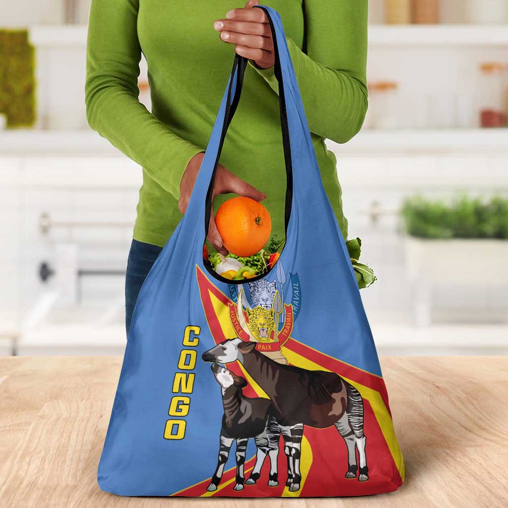 DR Congo Grocery Bag Okapi Coat Of Arms