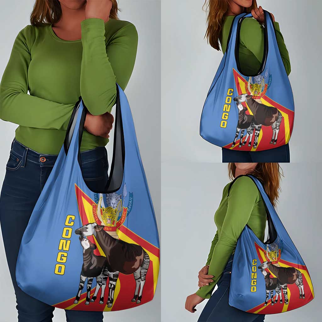 DR Congo Grocery Bag Okapi Coat Of Arms