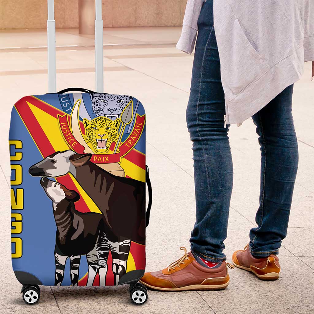 DR Congo Luggage Cover Okapi Coat Of Arms