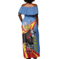 DR Congo Off Shoulder Maxi Dress Okapi Coat Of Arms