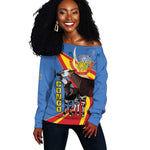 DR Congo Off Shoulder Sweater Okapi Coat Of Arms