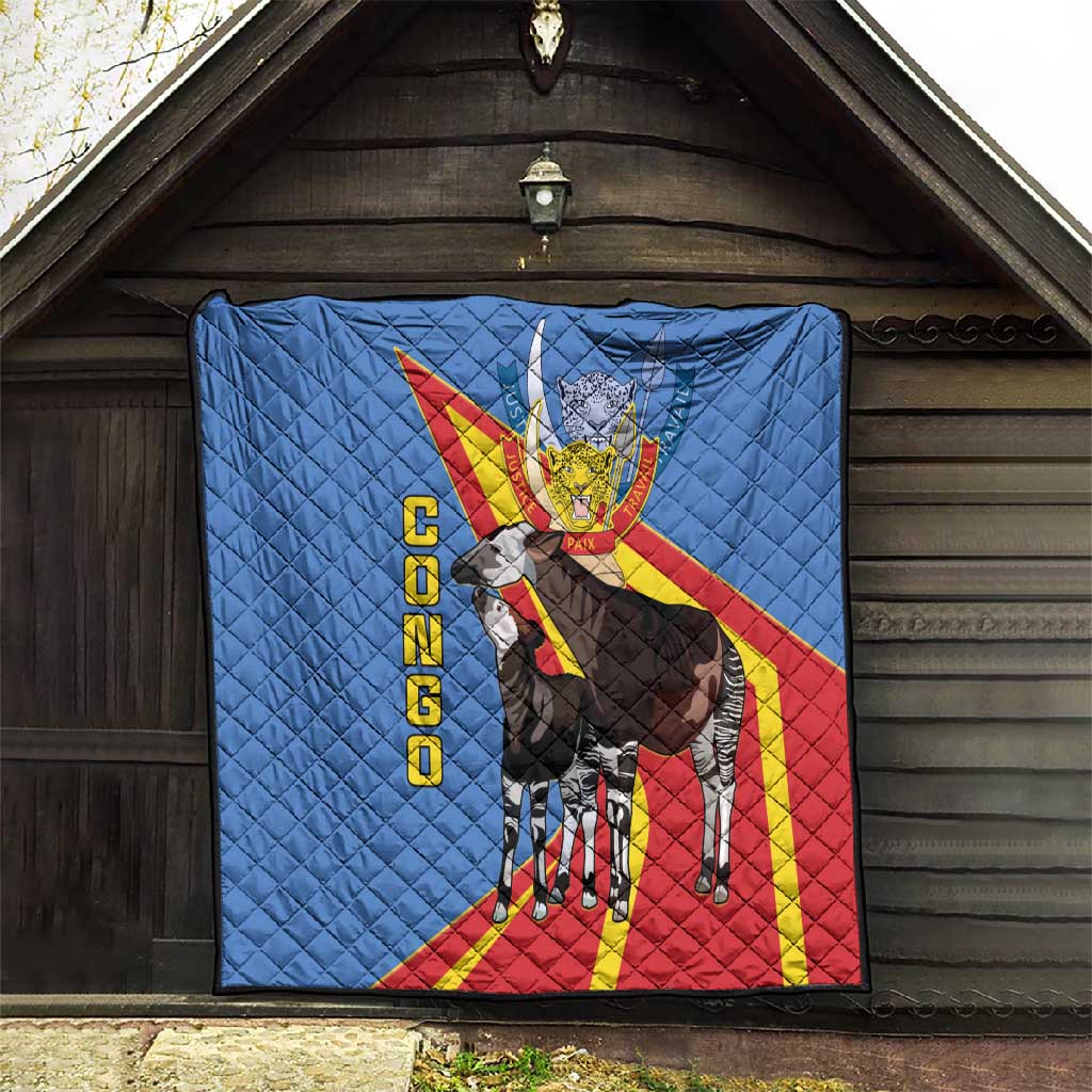 DR Congo Quilt Okapi Coat Of Arms