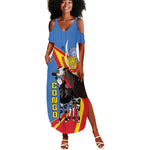 DR Congo Summer Maxi Dress Okapi Coat Of Arms