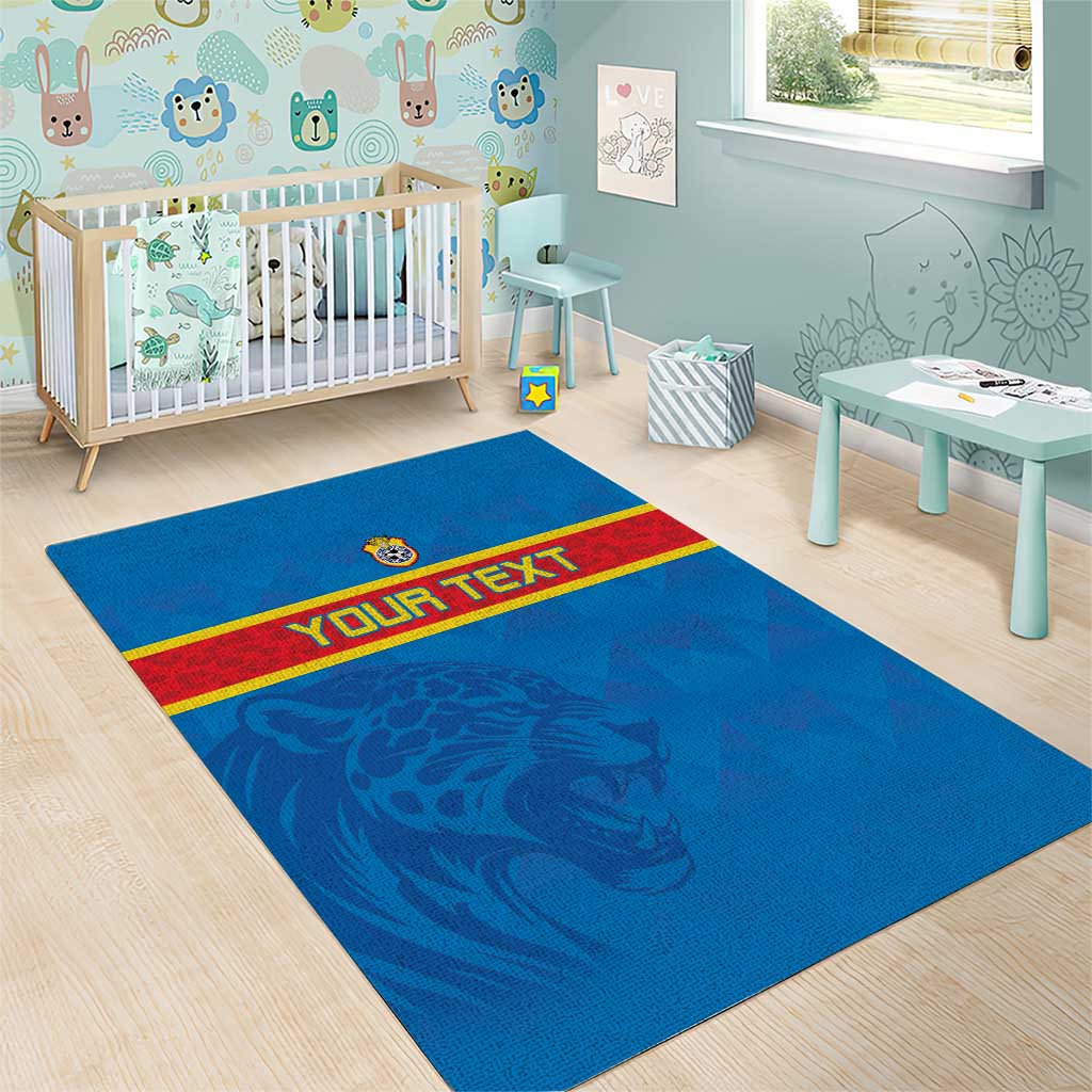 DR Congo Football Custom Area Rug Go Champions