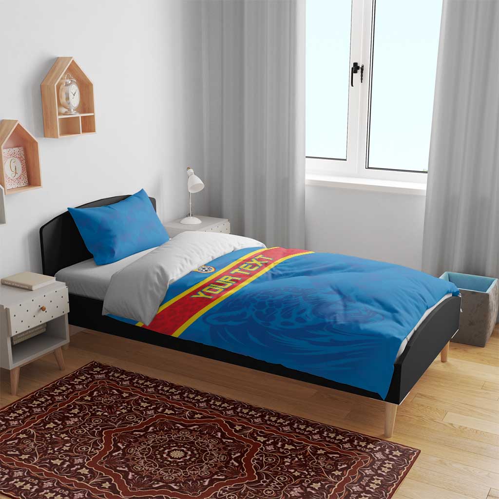 DR Congo Football Custom Bedding Set Go Champions