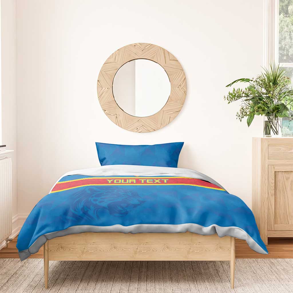 DR Congo Football Custom Bedding Set Go Champions