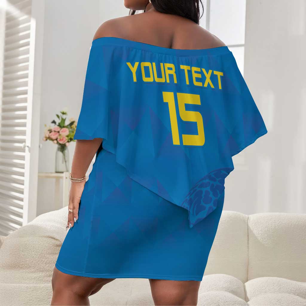 DR Congo Football Custom Off Shoulder Short Dress Go Champions