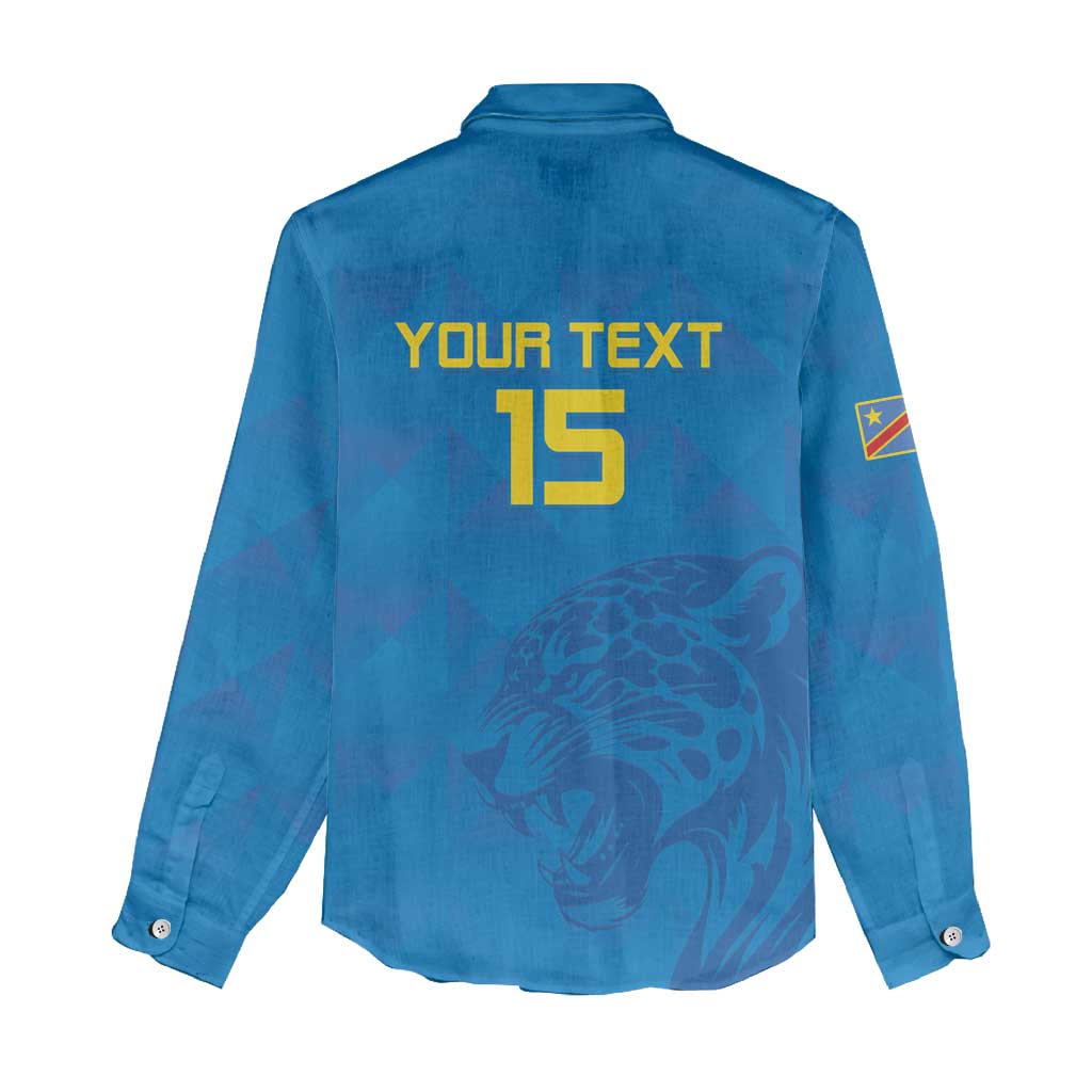 DR Congo Football Custom Women Casual Shirt Go Champions