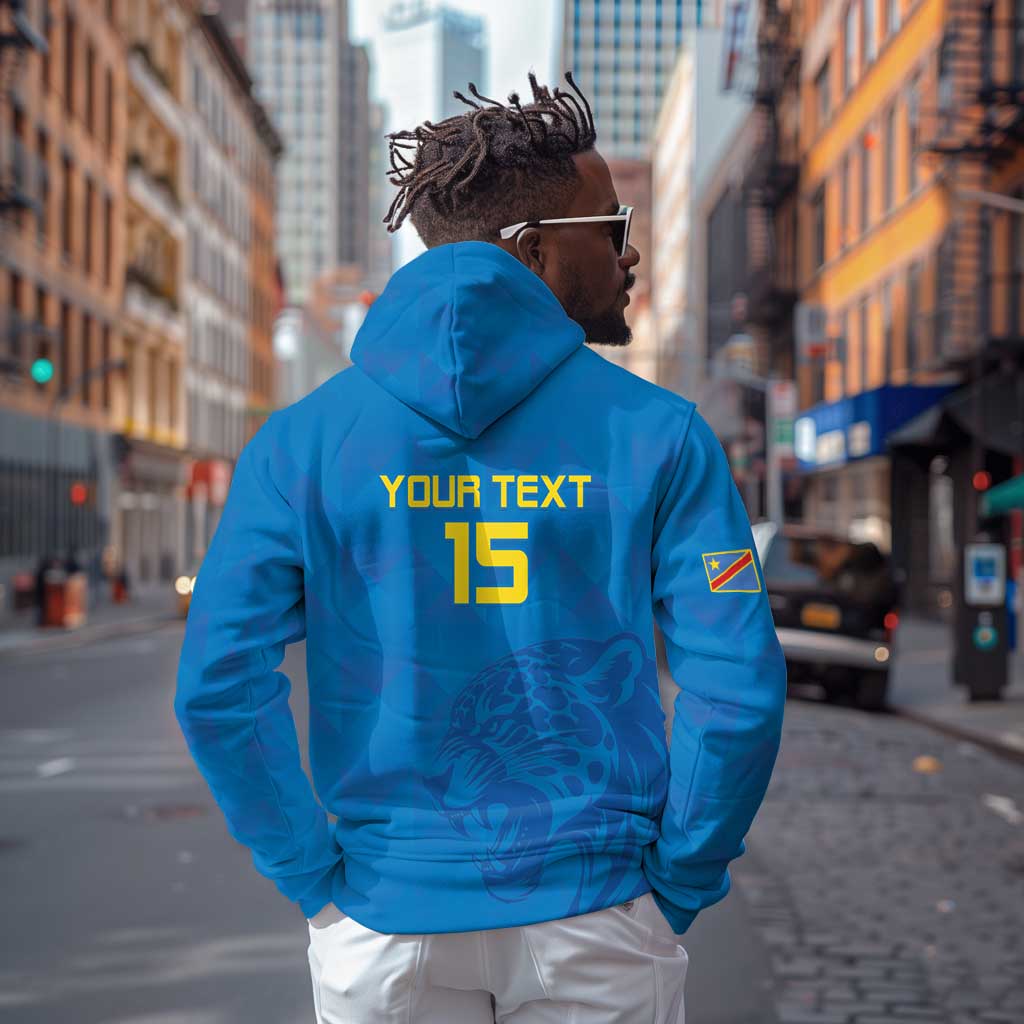 DR Congo Football Custom Zip Hoodie Go Champions