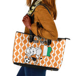 Custom Ivory Coast Football Leather Tote Bag Go Champions
