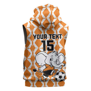 Custom Ivory Coast Football Sleeveless Hoodie Go Champions - African Pride