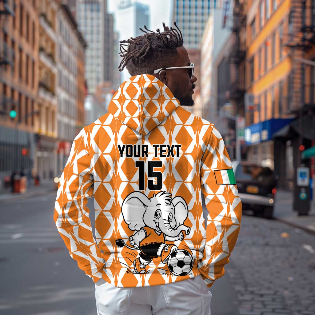 Custom Ivory Coast Football Zip Hoodie Go Champions