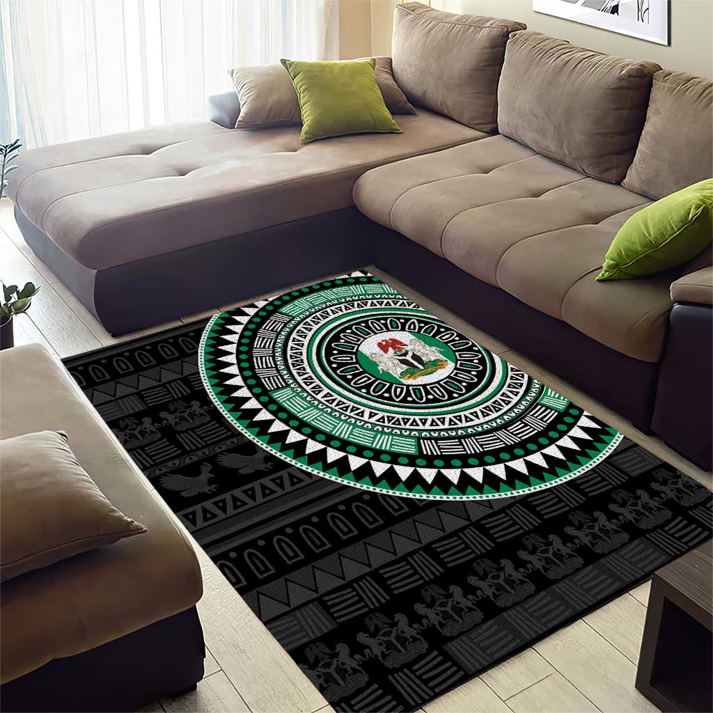 Nigeria African Tribal Pattern Area Rug Chest Arm Tattoo