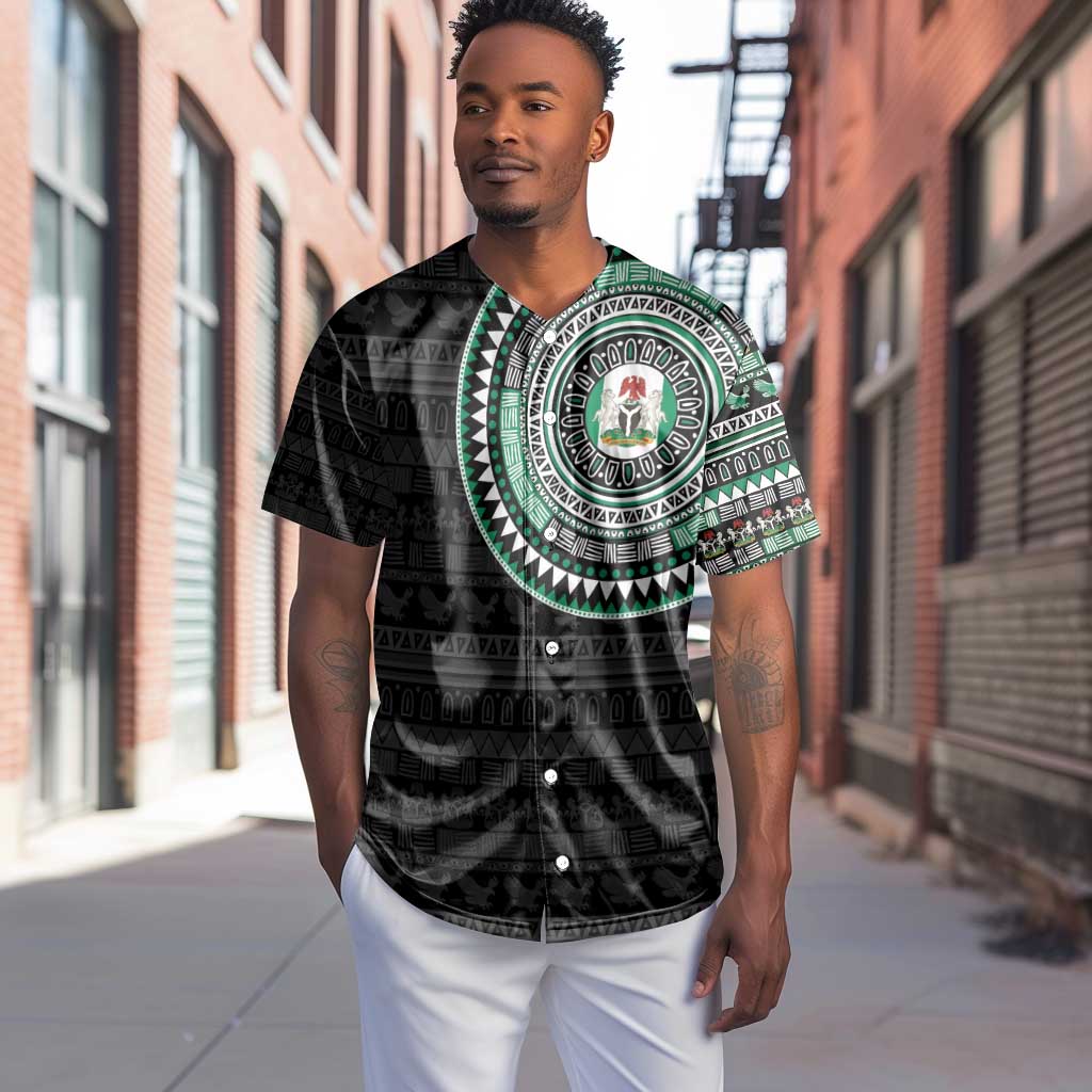 Nigeria African Tribal Pattern Baseball Jersey Chest Arm Tattoo