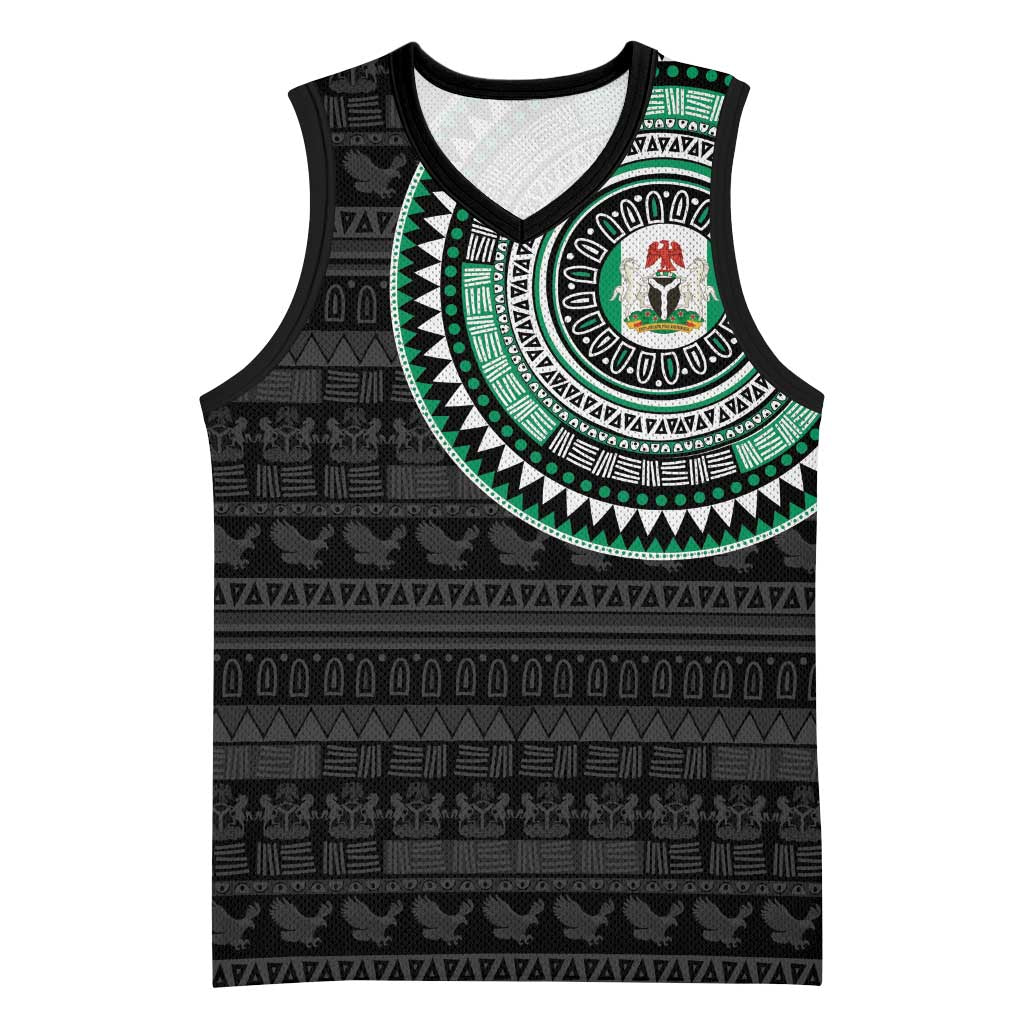 Nigeria African Tribal Pattern Basketball Jersey Chest Arm Tattoo LT15