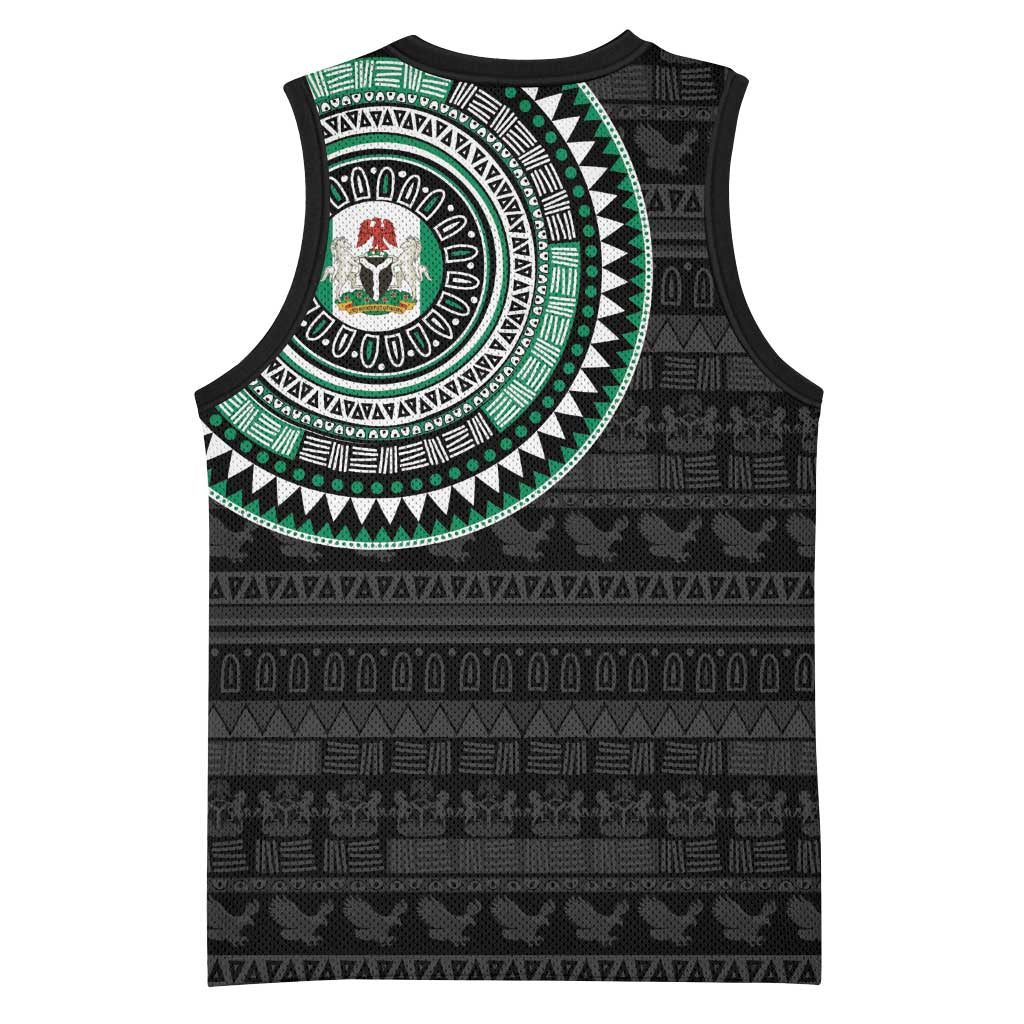 Nigeria African Tribal Pattern Basketball Jersey Chest Arm Tattoo LT15