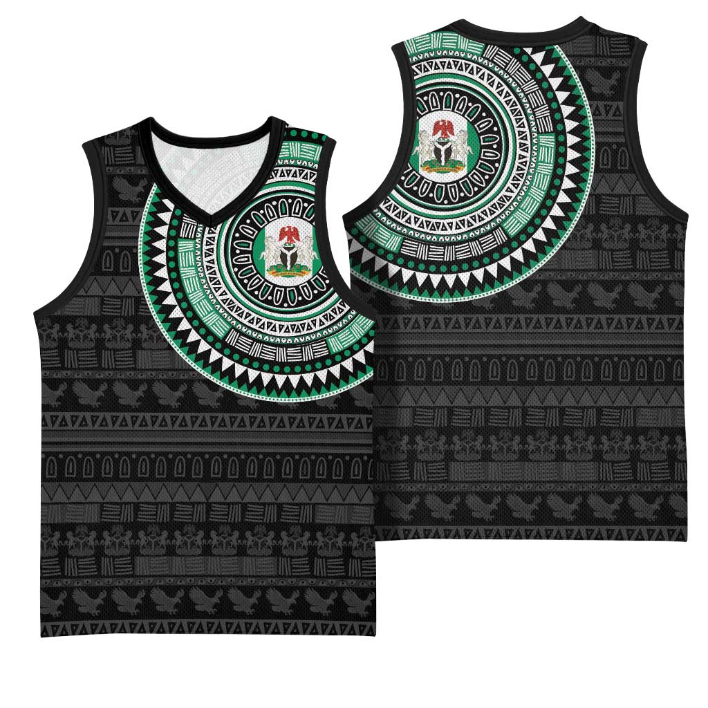 Nigeria African Tribal Pattern Basketball Jersey Chest Arm Tattoo LT15