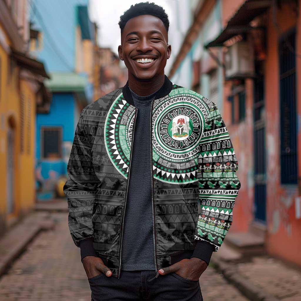 Nigeria African Tribal Pattern Bomber Jacket Chest Arm Tattoo