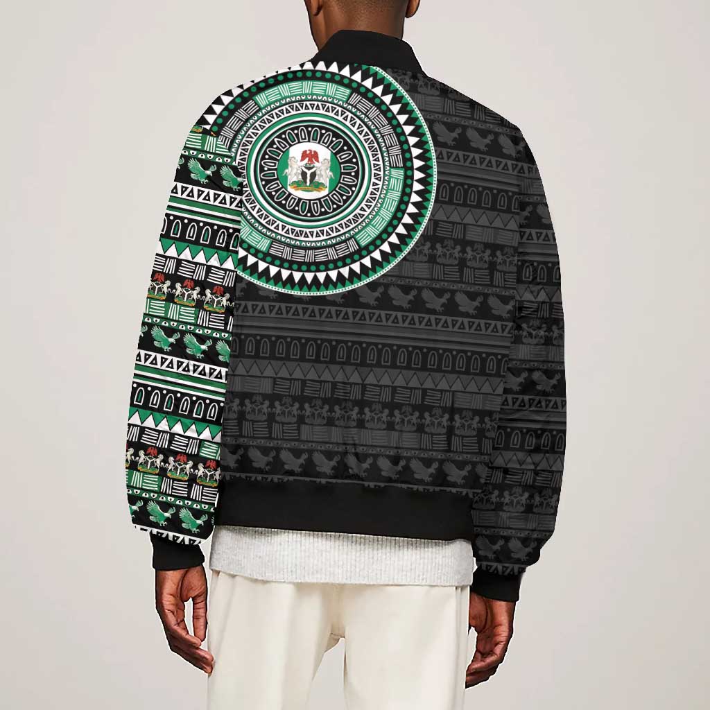 Nigeria African Tribal Pattern Bomber Jacket Chest Arm Tattoo