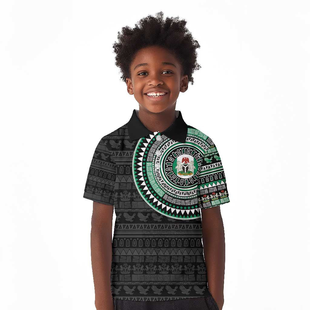 Nigeria African Tribal Pattern Kid Polo Shirt Chest Arm Tattoo