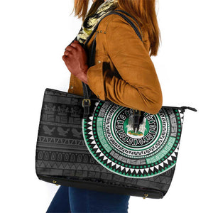 Nigeria African Tribal Pattern Leather Tote Bag Chest Arm Tattoo