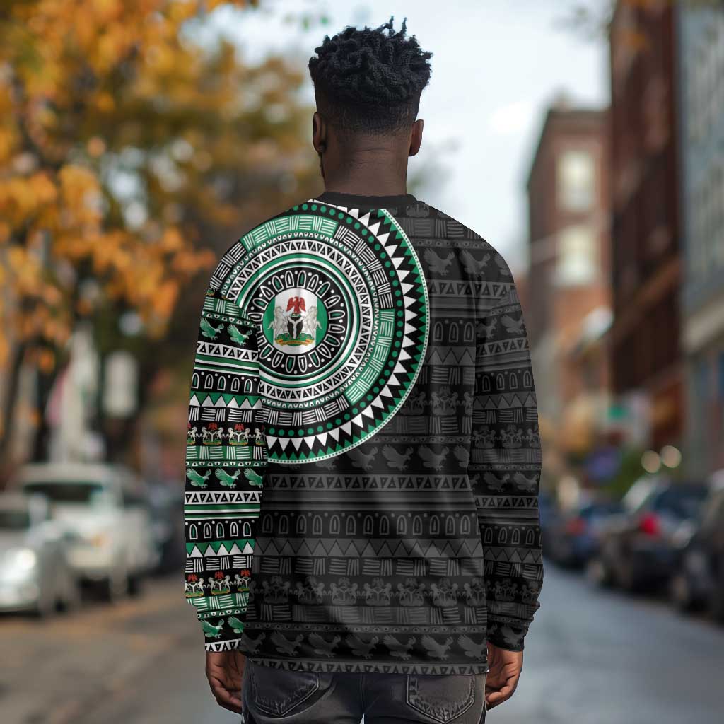 Nigeria African Tribal Pattern Long Sleeve Shirt Chest Arm Tattoo